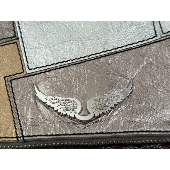 New without tags - Zadig & Voltaire Rocky Vintage Metal Leather Patchwork Bag - Picture 6 of 12